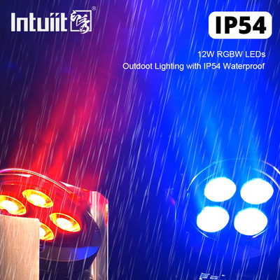 Đèn LED sân khấu chạy bằng pin 4x12w RGBW Điều khiển từ xa Đèn LED phát Wifi