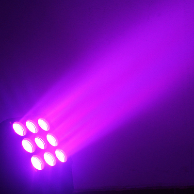 Đèn ma trận LED bảng điều khiển 3x3 chuyên nghiệp 9x10W RGBW Đèn di chuyển 4 trong 1 cho Dj Disco