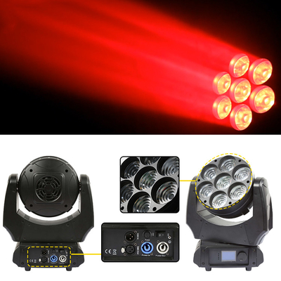 Ánh sáng đầu di chuyển LED 7x40w RGBW 4in1 Sharpy Beam với Zoom Wash Đèn sân khấu Đèn DJ