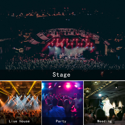 Mini LED Moving Head DJ Stage Light RGB Beam Spotlights DMX 512 Voice Activated Strobe Effect Đèn tiệc disco cho Wed