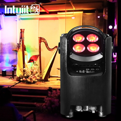 IP54 Mini Uplights 4X12W pin Đèn đèn 4 đèn LED không dây DMX & IR Đèn đèn từ xa Đèn đèn sân khấu Disco Club