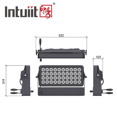 Professional Outdoor IP65 Waterproof 40x10W 4-in-1 RGBW LED Flood Light Wall Washer cho Ánh sáng cảnh quan thành phố kiến trúc