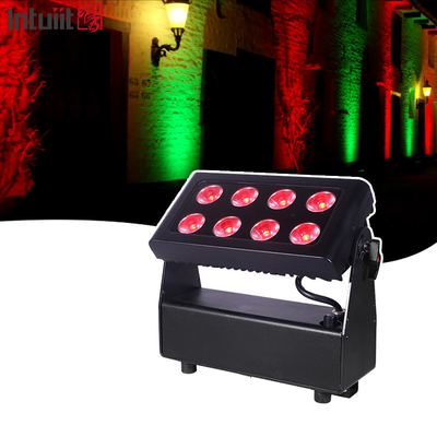 Đèn màu thành phố 8X15W RGBW 4in1 IP54 chống nước đèn máy giặt tường cho DJ bar sân khấu hòa nhạc ngoài trời Điện pin