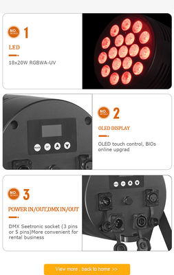 18x20w Led Par Light bar Rgbwa Uv 6in1 Đèn sân khấu nhôm Dmx cho đám cưới Dj Party Disco Club