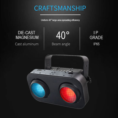 200W RGB 2IN1 DMX COB Par 2x100W 2 Mắt đèn LED Audience Blinder Light 2 Mắt ấm mát trắng Audience Cob Light cho các thanh cưới