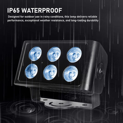 Đèn pha LED vuông RGBW ngoài trời 6x5W Chống nước IP65, đèn chiếu điểm LED vuông trang trí cảnh quan sân vườn ngoài trời