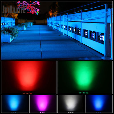 Đèn pha LED vuông RGBW ngoài trời 6x5W Chống nước IP65, đèn chiếu điểm LED vuông trang trí cảnh quan sân vườn ngoài trời