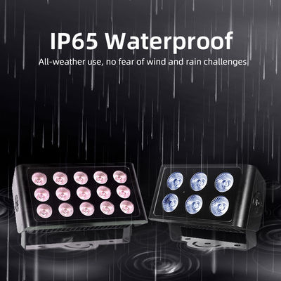 Đèn LED Floodlight ngoài trời 15x5W RGBW 4-trong-1 IP65 — Chống nước DMX512 Chùm tia rộng cho chiếu sáng Vườn, Sân khấu & Tòa nhà