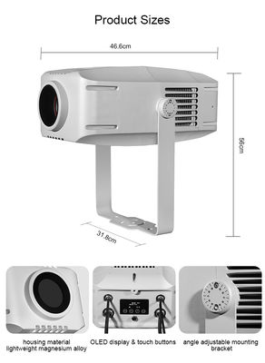 200W chống nước Ip65 ngoài trời trong nhà Quảng cáo tùy chỉnh Gobo Led Zoom logo Đèn chiếu