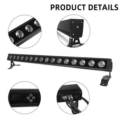 16 * 5W Led Wall Washer Light Rgb Dmx IP65 Hộp nhôm ngoài trời chống thấm Đèn rửa tường DMX512 Đèn xây dựng ngoài trời