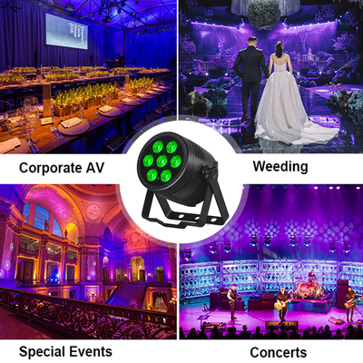 Đèn sân khấu 7x20w IP65 DMX512 Đèn Bar tiệc RGBWA-UV 6 trong 1 Đèn Par LED DJ Disco Party