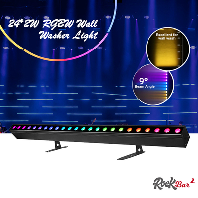 Đèn rửa ánh sáng IP20 DMX512 Giải pháp âm nhạc thông minh tiên tiến 24*2W Đèn LED RGBW Thanh tuyến tính Đèn rửa tường