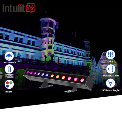 IP65 pin năng lượng LED tường máy giặt 12pcsx2W Rgbw 4in1 Led thanh ánh sáng cho ngoài trời
