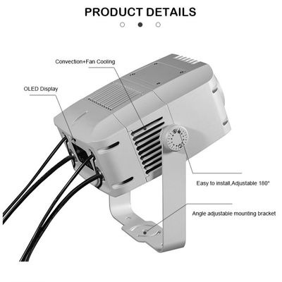 Đèn chiếu Logo 100W Gobo — Chống nước IP65 DMX512 Chiếu mẫu tùy chỉnh ngoài trời cho Quảng cáo, Tòa nhà & Sự kiện