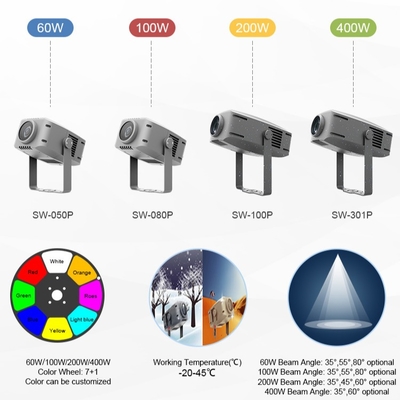 Đèn chiếu LED họa tiết nước đầy màu sắc RGBW ngoài trời 60W, chống nước IP65, đèn chiếu cảnh quan