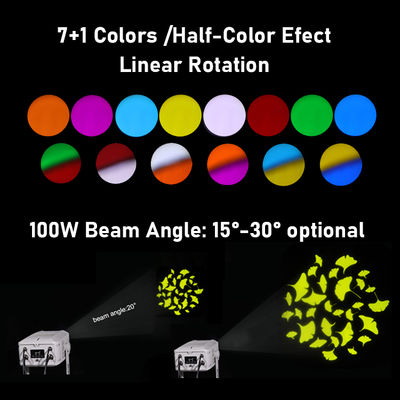 Đèn chiếu Logo 100W Gobo — Chống nước IP65 DMX512 Chiếu mẫu tùy chỉnh ngoài trời cho Quảng cáo, Tòa nhà & Sự kiện