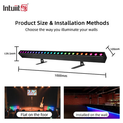 24x2W RGBW 4-in-1 LED Đường dây Wall Washer Bar DMX512 Âm thanh kích hoạt Đèn rửa sân khấu cho Tòa nhà & Sự kiện