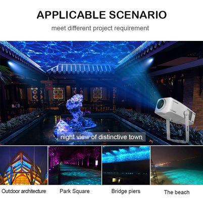 Máy chiếu hiệu ứng sóng nước ngoài IP65 RGBW LED, 60W đến 400W tùy chọn, DMX512, Đèn sóng chuyển động cho mặt tiền, khu vườn