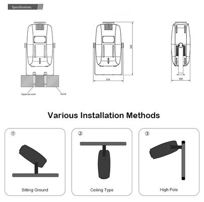 Đèn LED Hiệu ứng Sóng Nước Ngoài trời Chuyên nghiệp 400W IP65 Chống nước cho Kiến trúc Cảnh quan