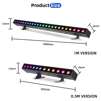 2x12W / 24W RGBW 4-in-1 IP65 pin LED Wall Washer Bar ¢ Không dây không dây DMX512 Wash Light cho sân khấu, tòa nhà & sự kiện