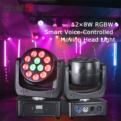 Đèn Moving Head Wash LED RGBW 4IN1 12X8W Sân Khấu Kích Hoạt Theo Âm Thanh Cho Tiệc Sự Kiện