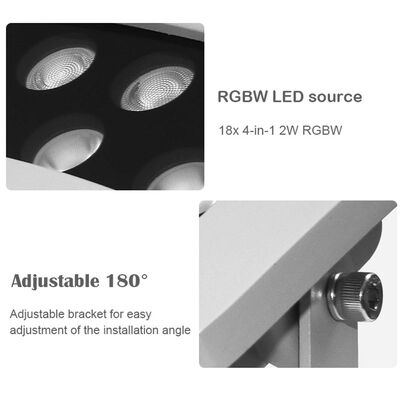 Trò chơi chuyên nghiệp 36W RGBW LED Landscape Flood Light IP65 Outdoor Tree Uplighting cho Dự án Kiến trúc Công viên