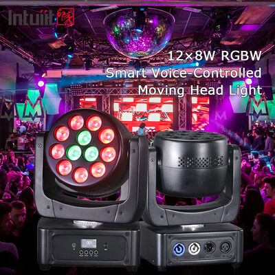 12x8W LED di chuyển rửa đầu RGBW 4in1 âm thanh hoạt động bữa tiệc ánh sáng DMX điều khiển cho DJ di động Disco Home Party Stage Show
