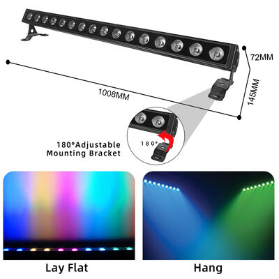 IP65 ngoài trời 16x5W RGBW 4-in-1 đèn LED dây chuyền máy giặt tường Bar Light DMX512 Thiết kế sân khấu Đèn giặt
