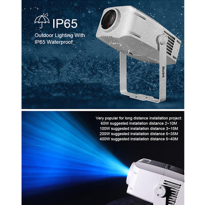 Máy chiếu hiệu ứng sóng nước ngoài IP65 RGBW LED, 60W đến 400W tùy chọn, DMX512, Đèn sóng chuyển động cho mặt tiền, khu vườn