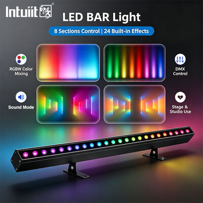 24x2W RGBW 4-in-1 LED Đường dây Wall Washer Bar DMX512 Âm thanh kích hoạt Đèn rửa sân khấu cho Tòa nhà & Sự kiện