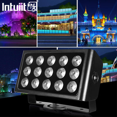 Đèn LED Floodlight ngoài trời 15x5W RGBW 4-trong-1 IP65 — Chống nước DMX512 Chùm tia rộng cho chiếu sáng Vườn, Sân khấu & Tòa nhà