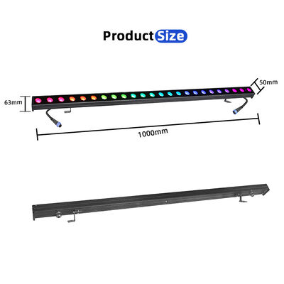 Đèn tường LED tuyến tính RGBW 4 trong 1 2x24W IP65 ngoài trời — Đèn rửa chống nước DMX512 cho Tòa nhà, Cầu & Cảnh quan