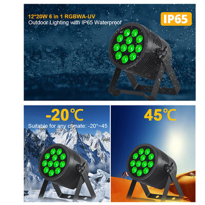 12 * 20W RGBWA + UV 6in1 LED Par Light IP65 ngoài trời chống nước DMX512 Đèn sân khấu cho đám cưới DJ Party