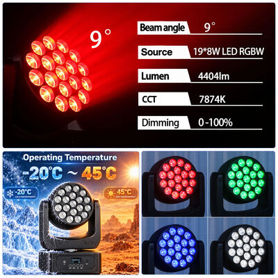 Đèn Moving Head Wash RGBW 4in1 19x8w DJ Disco Sân khấu LED