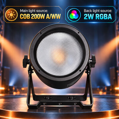 200W LED COB Par Light Aluminum Alloy DMX512 Stage Lighting Warm White Par Can Light for Disco and Bar