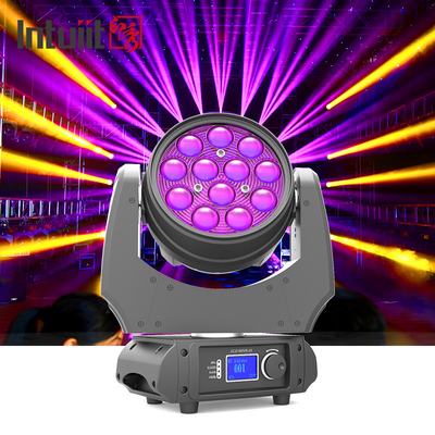 Góc rộng 5-60 độ Zoom Wash Move Head 12 * 10W RGBW 4 trong 1 DMX LED Moving Head Đèn