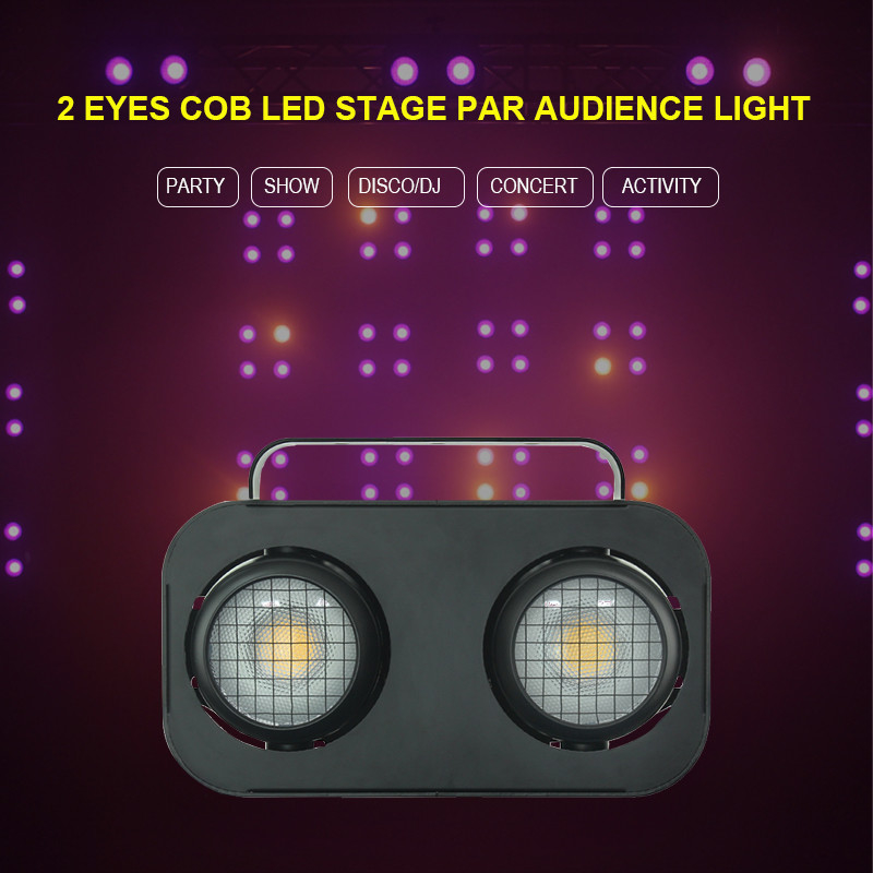 2 mắt 2 * 90W Dmx512 Kiểm soát Splicing Cob Khán giả Áp dụng mù Đèn sân khấu