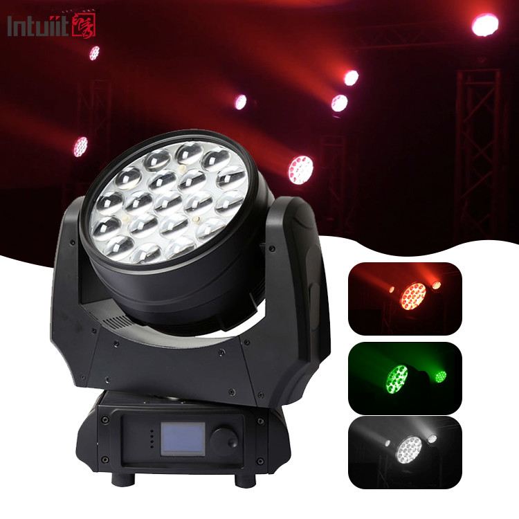Máy giặt chất lượng cao Zoom Di chuyển đầu đèn 19x10w 4in1 RGBW LED Di chuyển đầu cho phần hòa nhạc