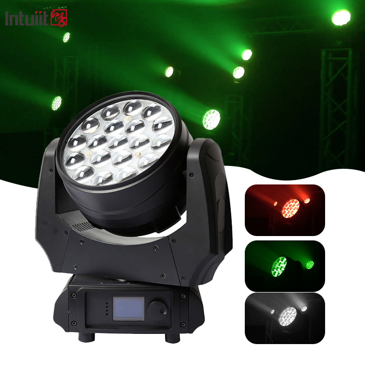 Zoom Di chuyển đèn LED rửa 19x10w 4 trong 1 Gobo Projector Rgbw đèn pha Party Stage Lighting Effects Bar Night Club Disco