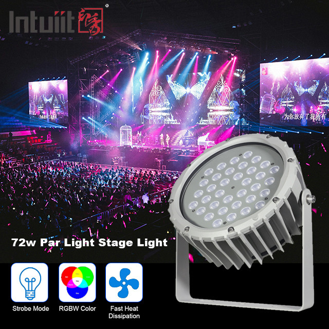 72w RGBW DMX512 Đèn Led chống thấm nước Ánh sáng bên ngoài Cảnh quan Sân vườn Tròn Sân khấu Ánh sáng Par