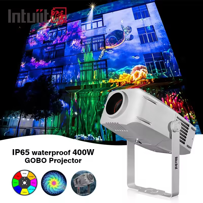 LED IP65 Máy chiếu Gobo di động nhỏ kỹ thuật số tùy chỉnh ngoài trời Đèn chiếu sáng lũ lụt trên đế
