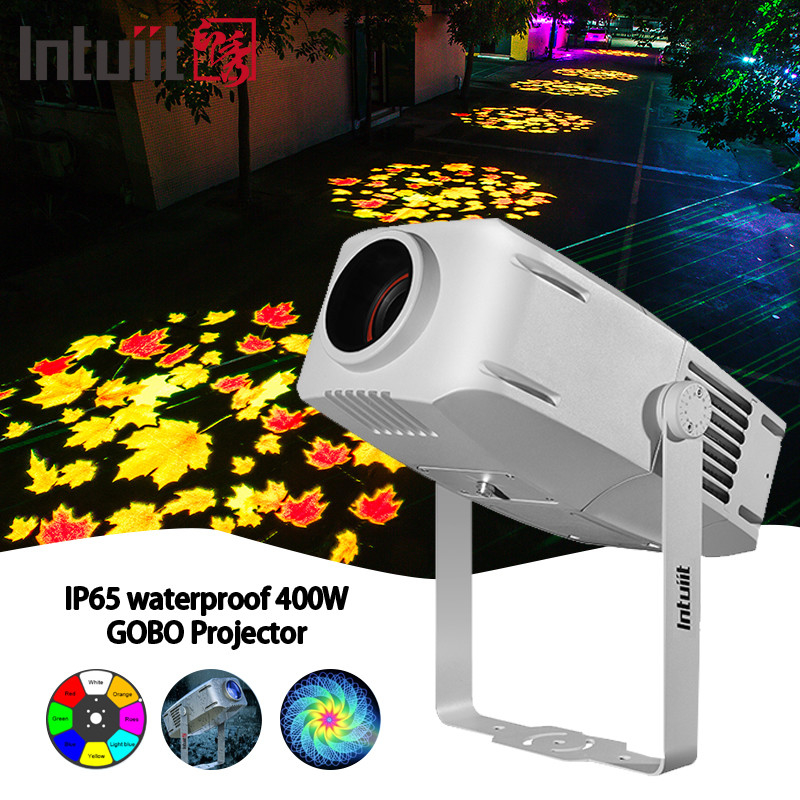 Đèn chiếu hình ảnh quảng cáo tùy chỉnh 400W ngoài trời IP65 chống nước quay Đèn chiếu logo cửa hàng Gobo