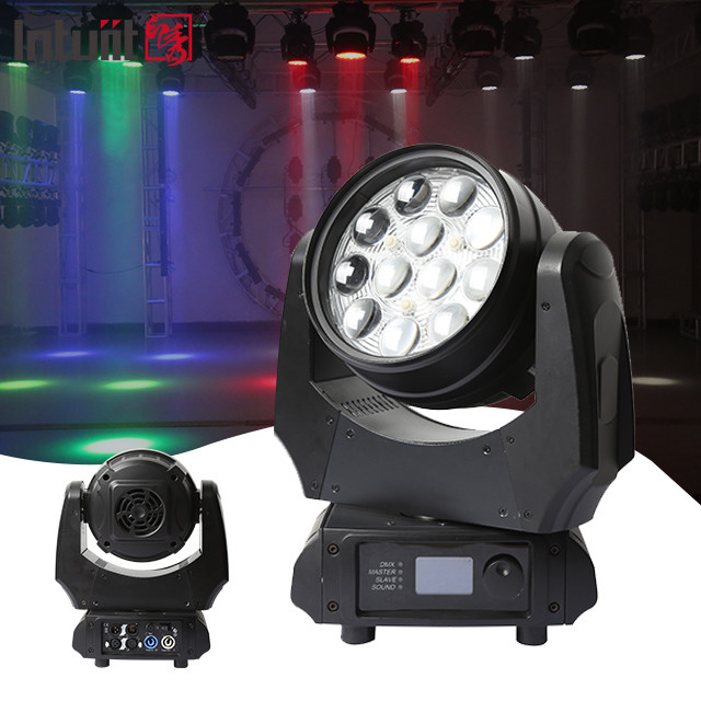 LED 12x10W 4in1 RGBW Máy giặt Zoom Di chuyển đầu Bức tranh Đèn cho DJ Disco Câu lạc bộ đêm Đám cưới Nhà hát Nhà thờ