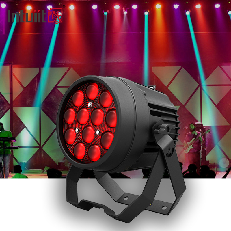DJ đám cưới 12x10W RGBW 4in1 Led Flat Par Can Stage Lights Cho Disco Giáng sinh