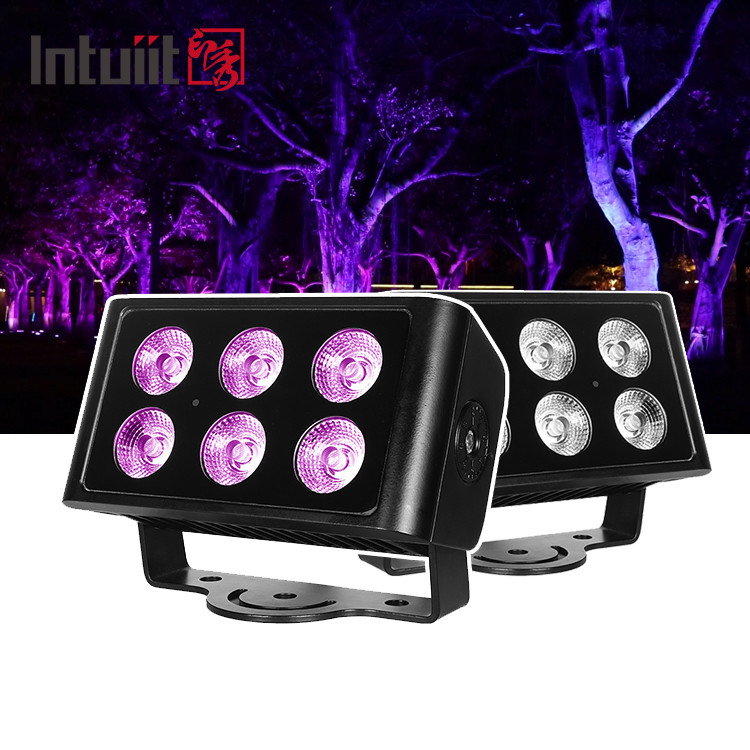 IP65 chống nước 6x5W RGBW 4 trong 1 Đèn LED DMX Control Plane Spot Light Background Stain DJ Disco Stage Lighting