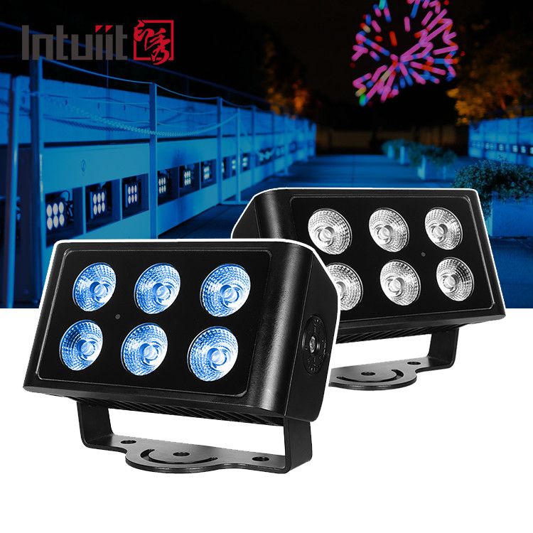 Tòa nhà mặt tiền 6x5W IP65 đèn LED kiến trúc trang trí ánh sáng chùm hẹp đèn vuông ngoài trời đèn pha đèn pha