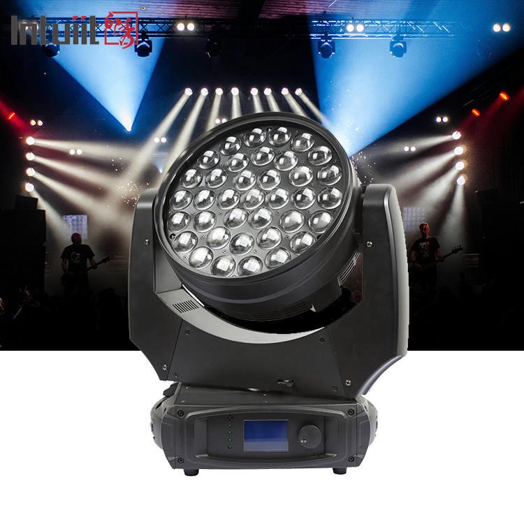 LED rửa 37x10W Zoom Đèn sân khấu DMX Beam rửa di chuyển đèn pha