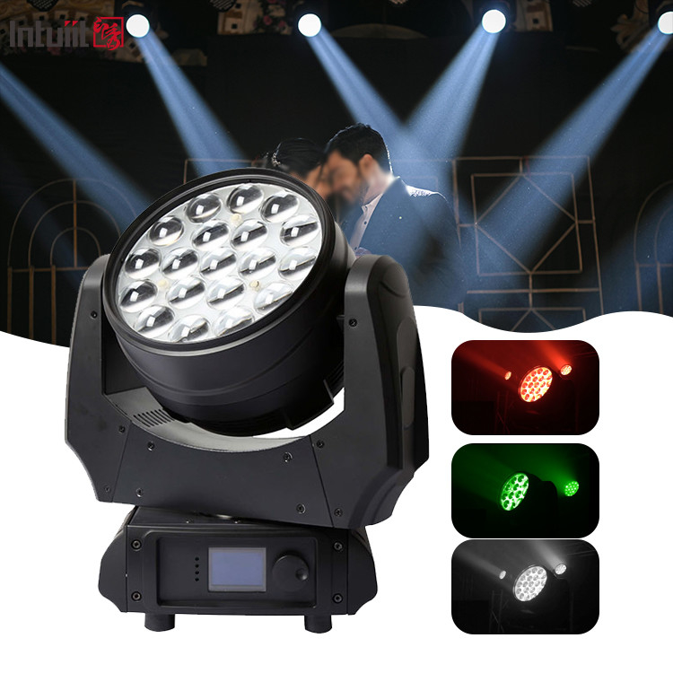 Đèn sân khấu LED 19x10W DMX RGBW 4in1 Zoom Đèn LED rửa tường Đèn đầu di chuyển Cho buổi hòa nhạc DJ Bar Disco Club
