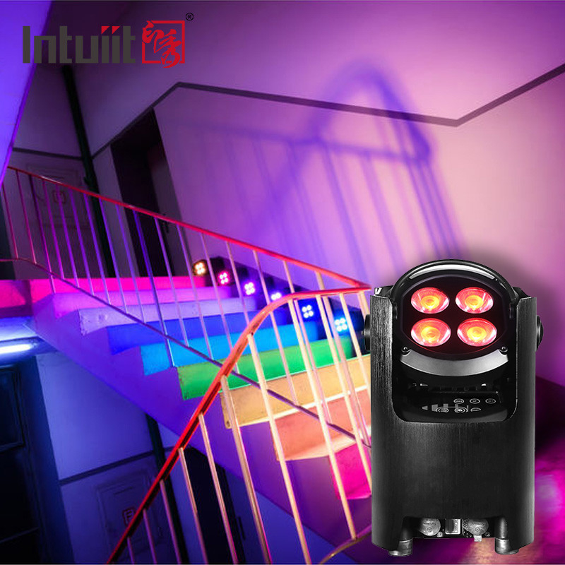 4 * 12W 4-in-1 RGBW Dj Wedding pin Điện LED Uplight WIFI Không dây disco Đèn sân khấu