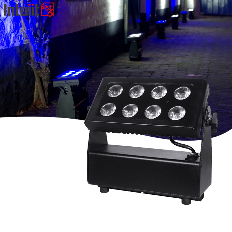 DMX512 8x10w RGBW 4in1 IP65 chống nước DJ Wedding Stage City Wall Washer Outdoor LED Wash Flood Light